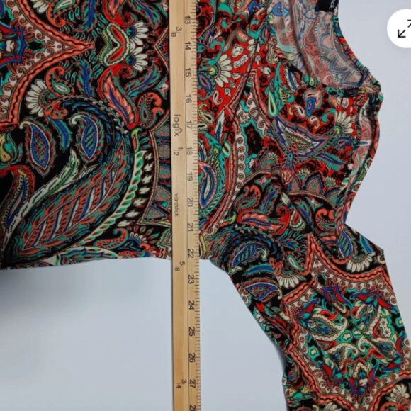 Peck & Peck Womens Large Blouse 3/4 Sleeve Stretchy Pullover Top Large D22 - Picture 6 of 11